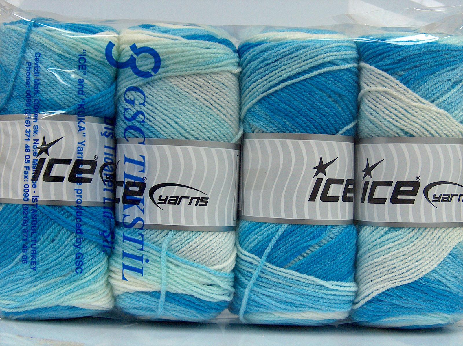 Baby Batik White, Light Blue Shades