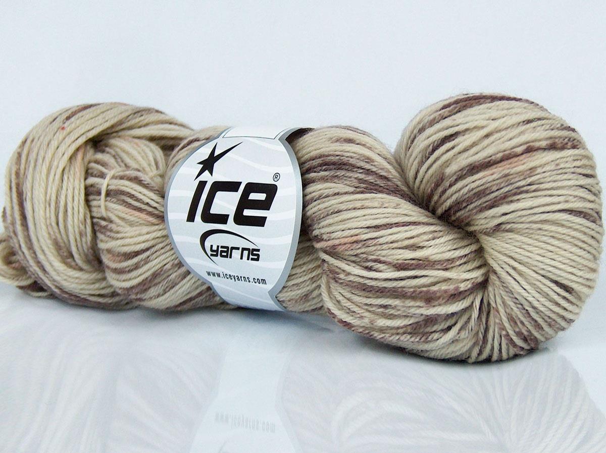 Baby Superwash Merino Print Brown, Beige