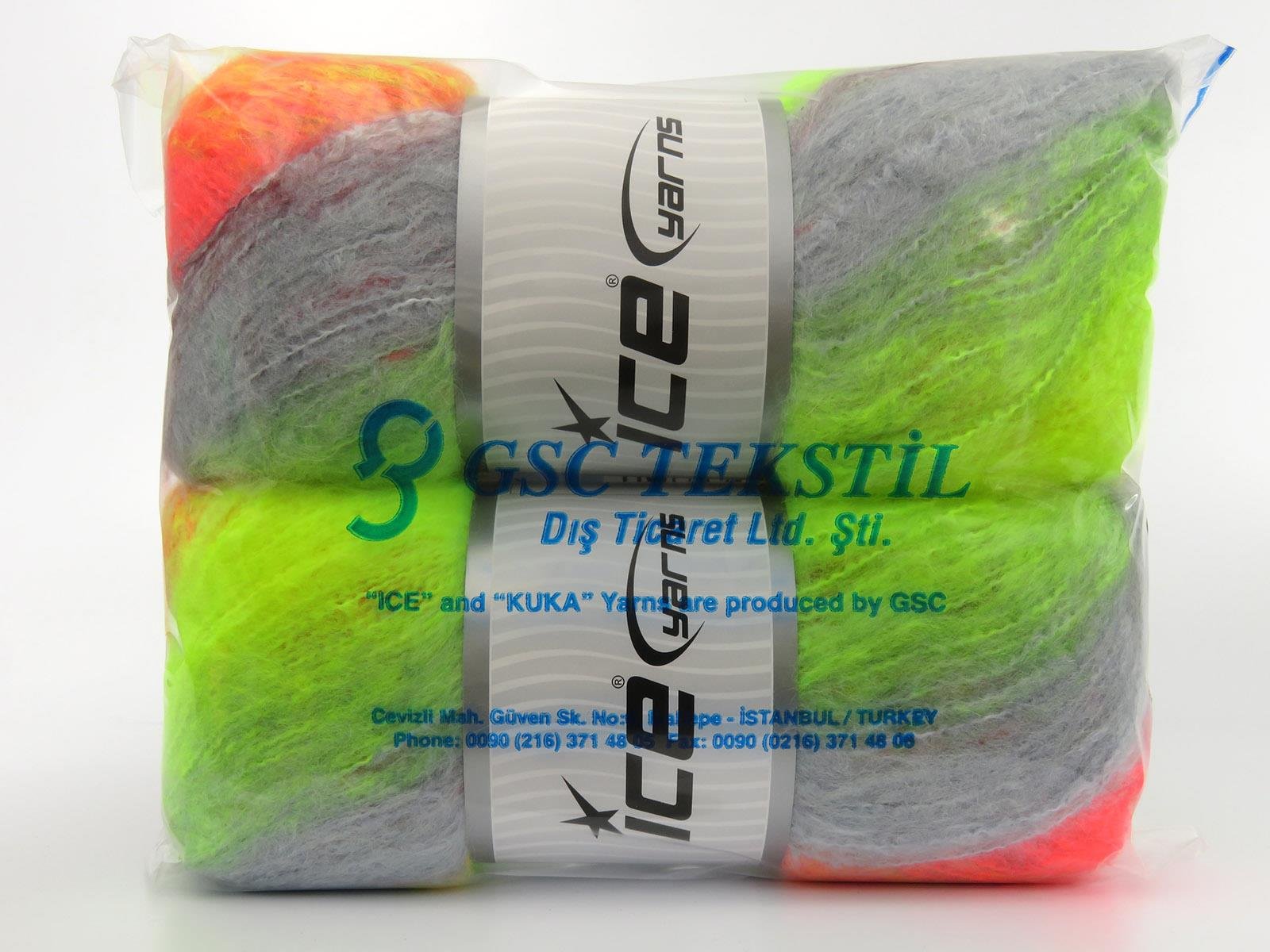 Bella Mohair Burgundy, Light Blue, Neon Pink, Neon Green