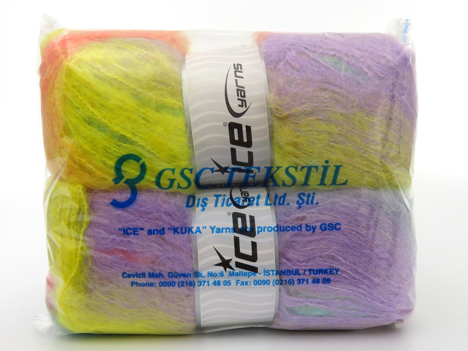 Bella Mohair Lilac, Orange, Yellow, Mint Green