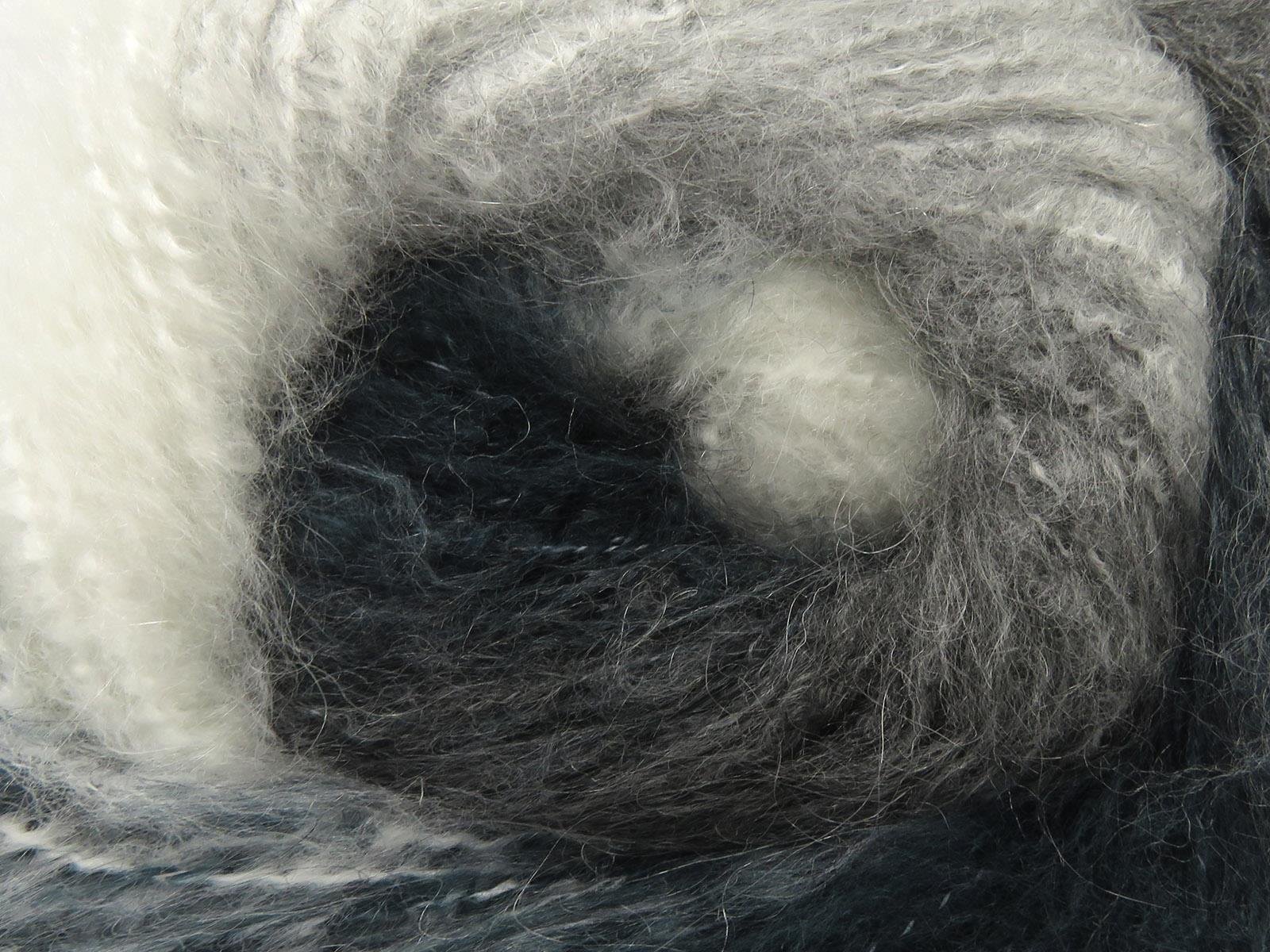 Bella Mohair White, Grey Shades, Dark Teal