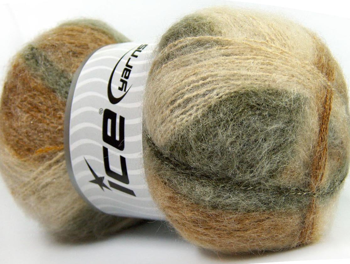 Bermuda Mohair Cream, Green Shades