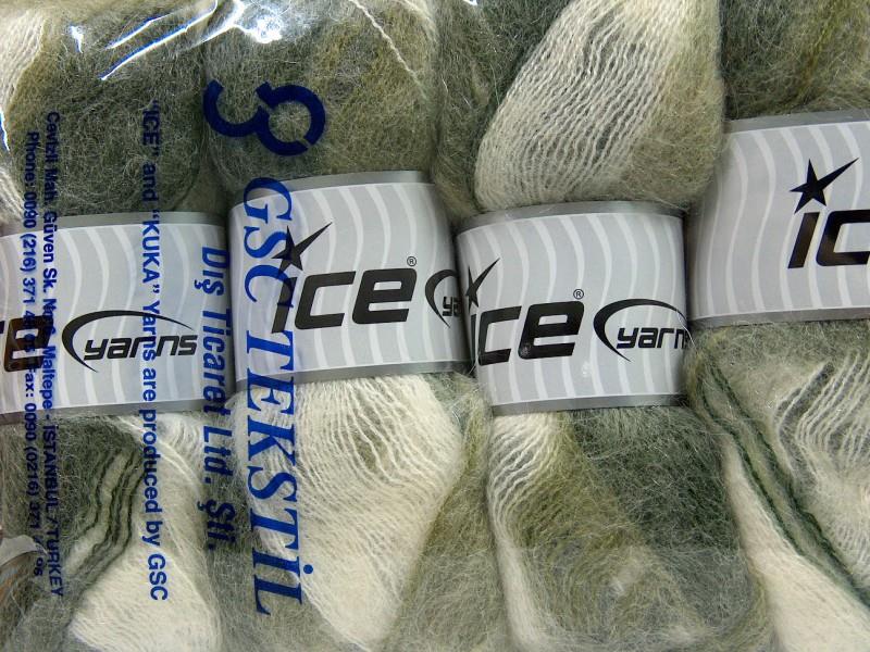 Bermuda Mohair White, Green Shades