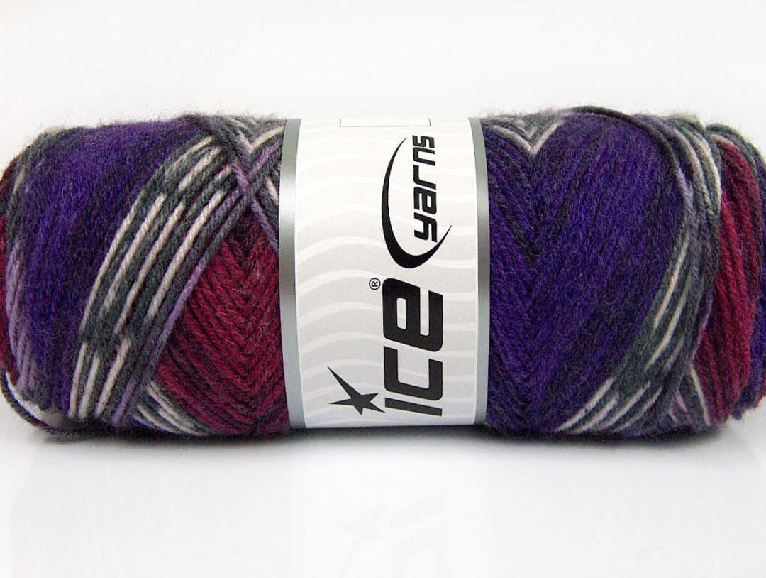 Bonito Ethnic White, Purple, Grey, Burgundy