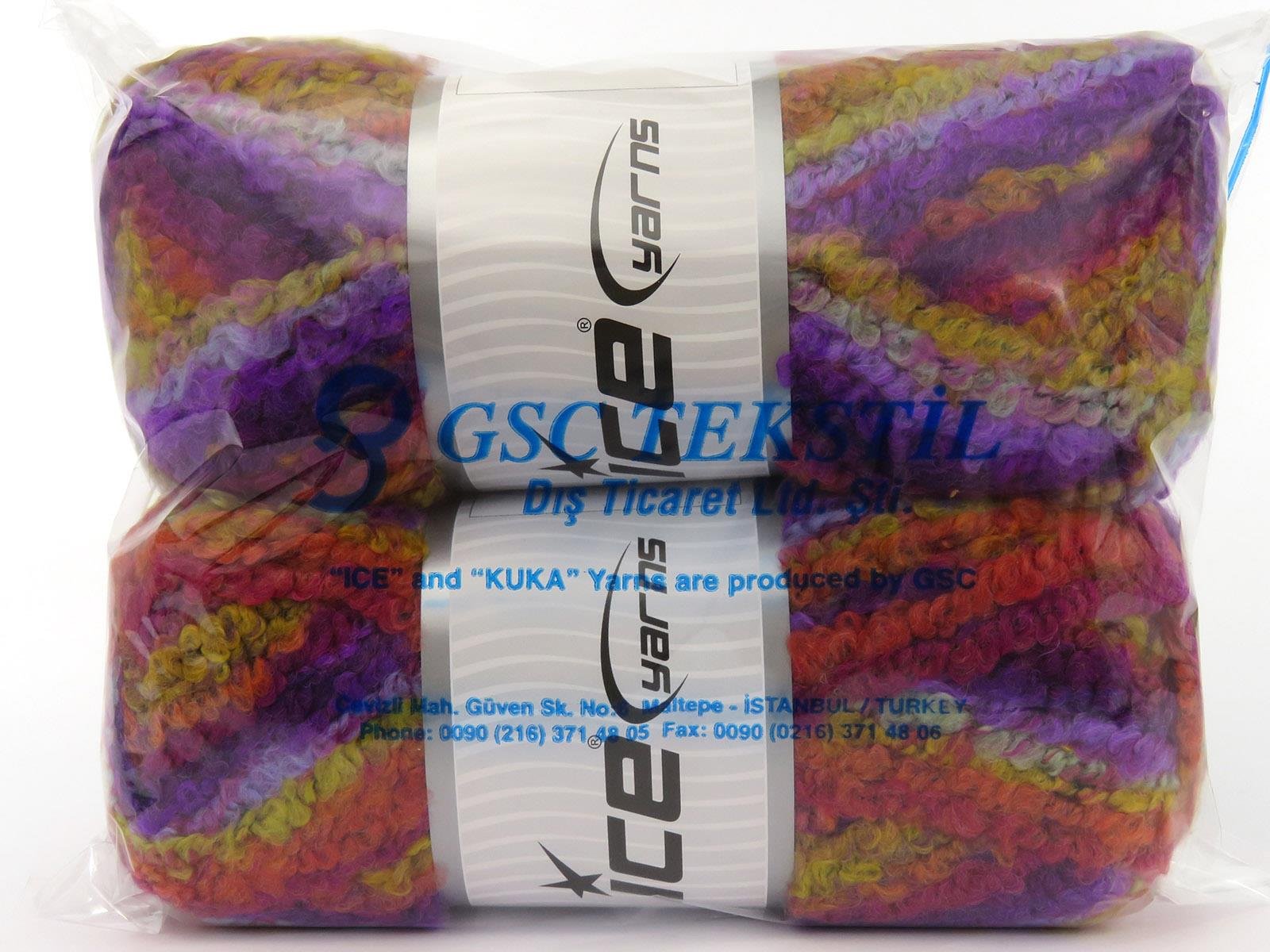 Boucle Wool Magic Green, Blue, Orange, Yellow, Purple Shades