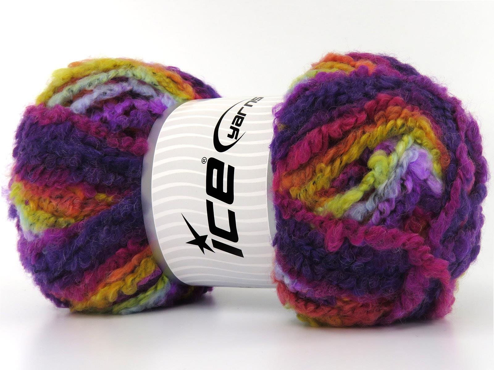 Boucle Wool Magic Green, Blue, Orange, Yellow, Purple Shades