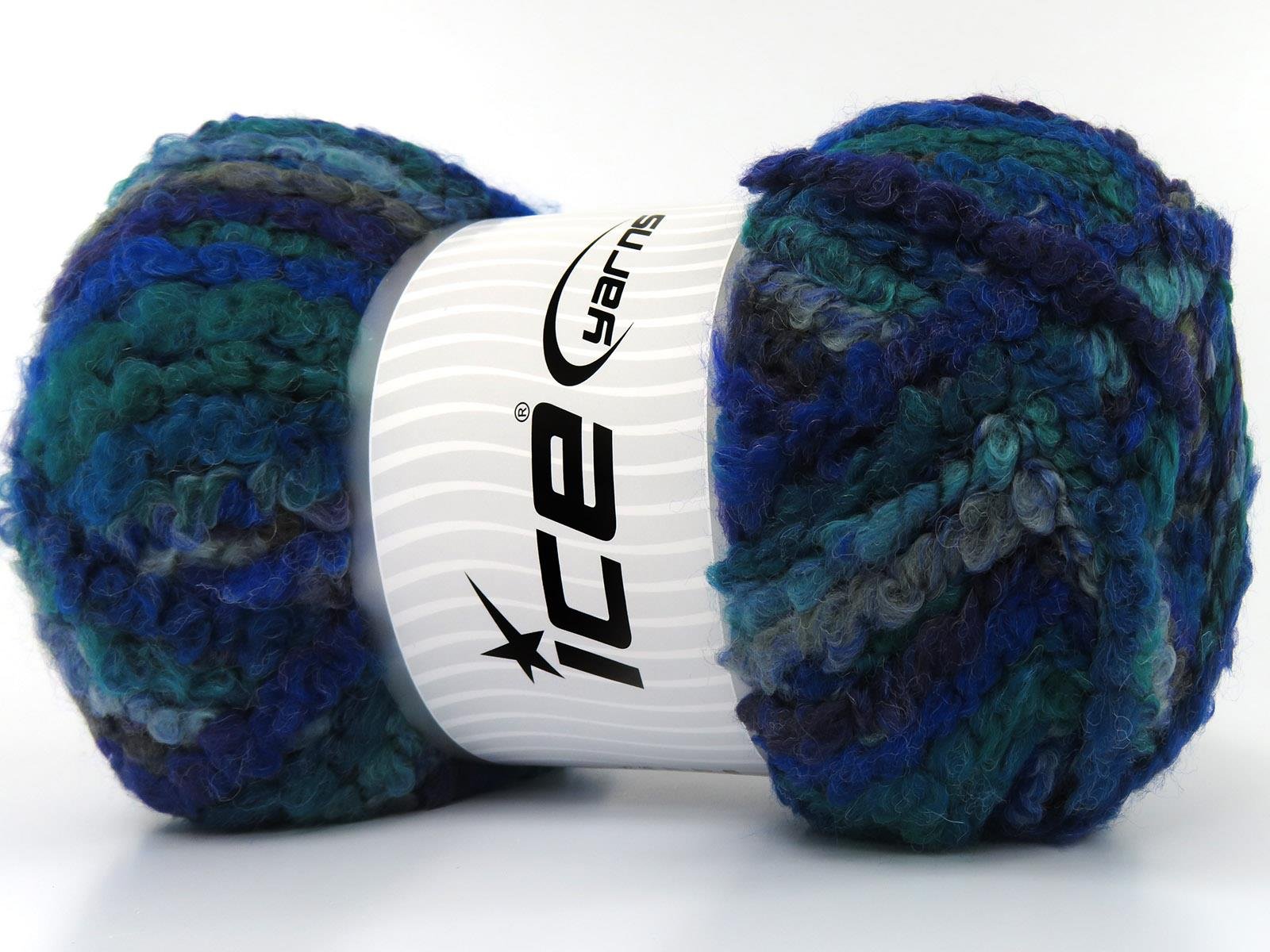 Boucle Wool Magic Green, Blue, Purple, Dark Grey