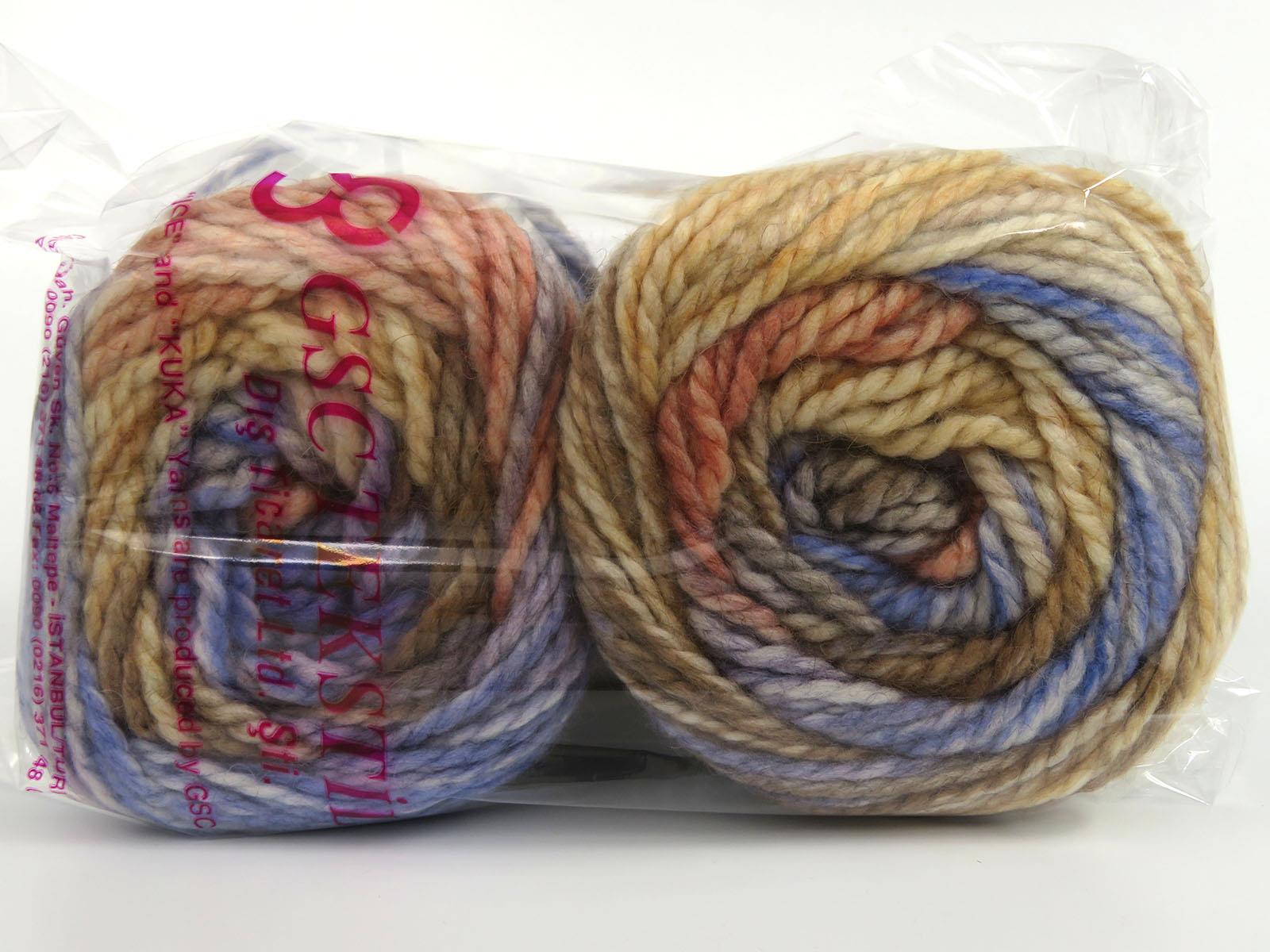 Cakes Alpine Angora Camel, Salmon, Ecru, Purple Shades