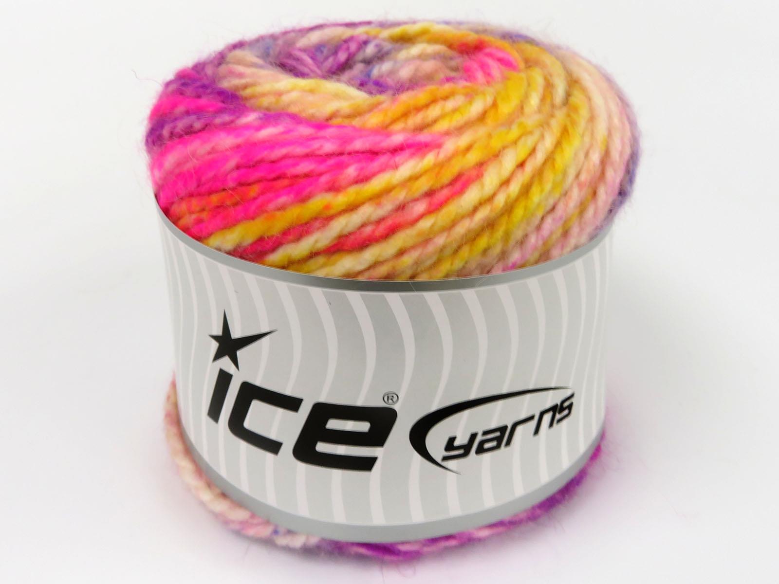 Cakes Alpine Angora Gold, Fuchsia, Ecru, Purple Shades