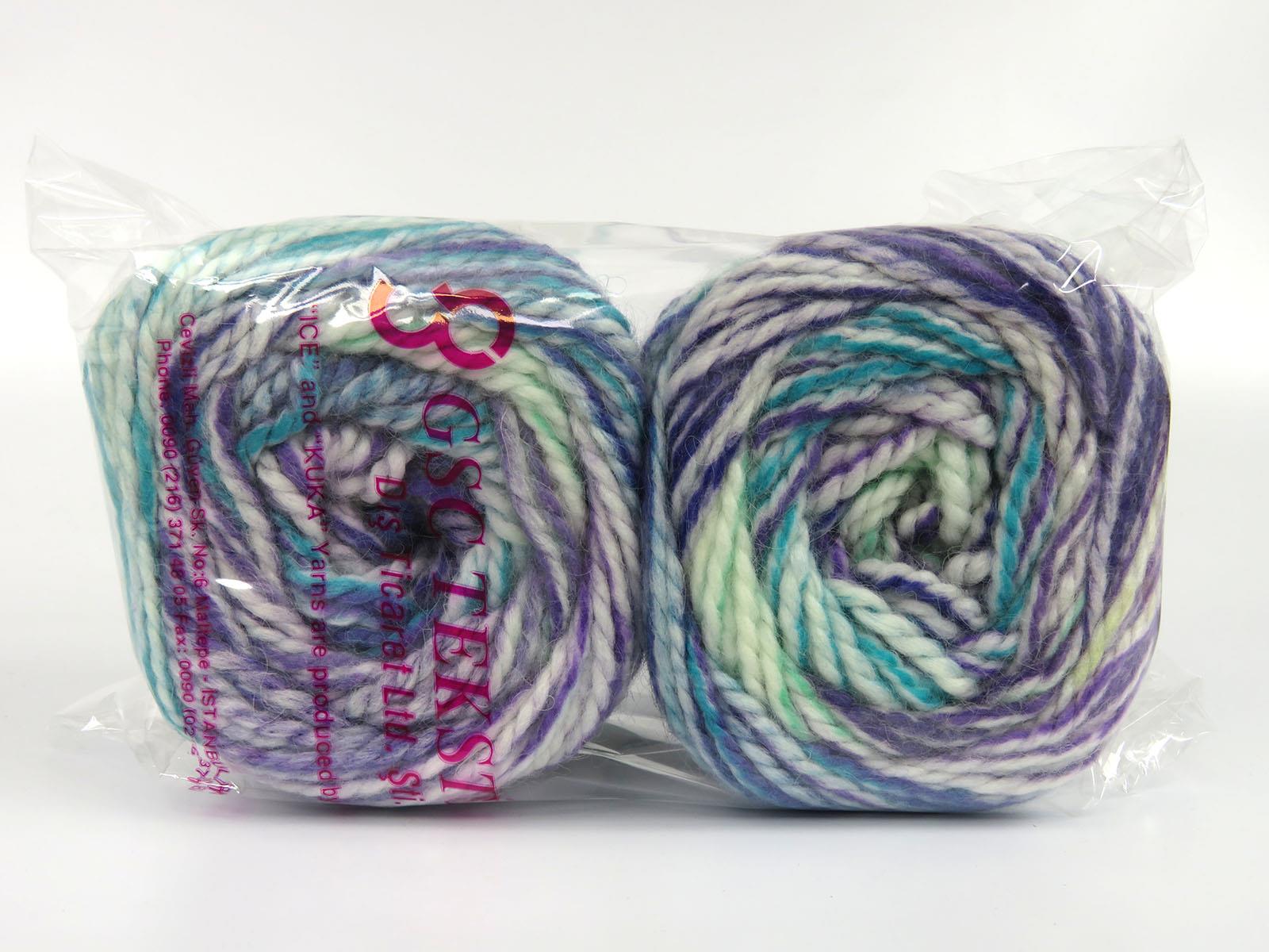 Cakes Alpine Angora Purple, Green Shades, Ecru
