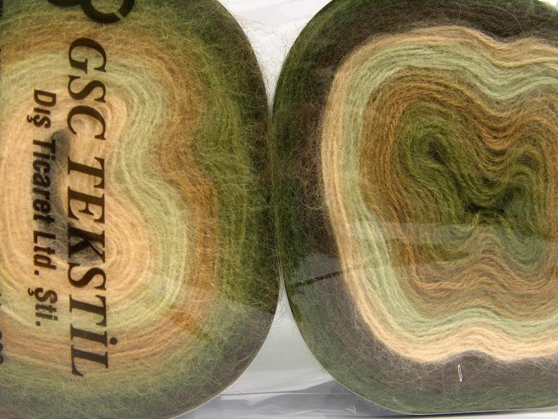 Cakes Angora Brown, Cream, Green Shades