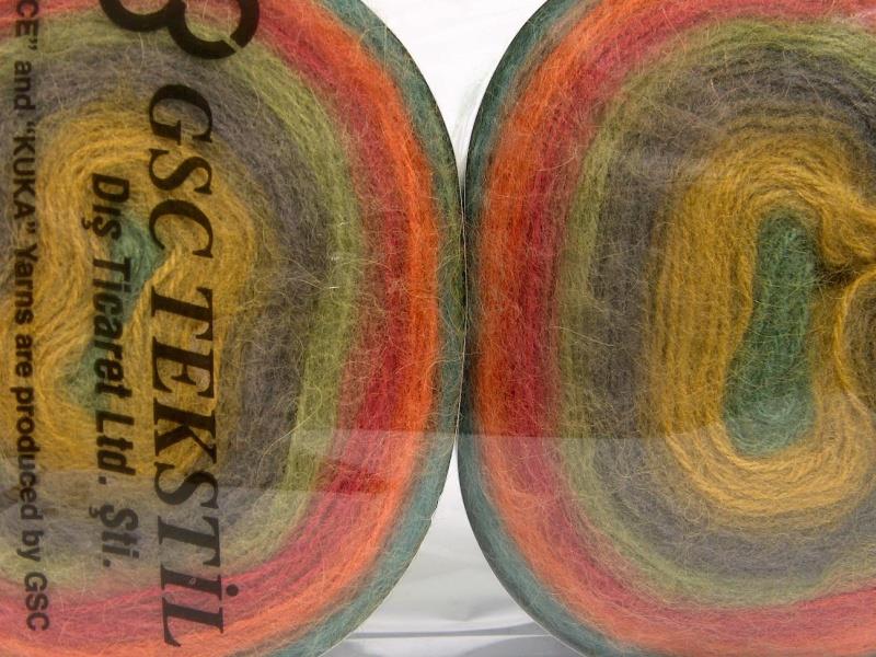 Cakes Angora Red, Orange, Camel, Green Shades