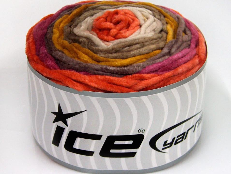 Cakes Chenille Orange, Gold, Brown Shades, Fuchsia, Beige