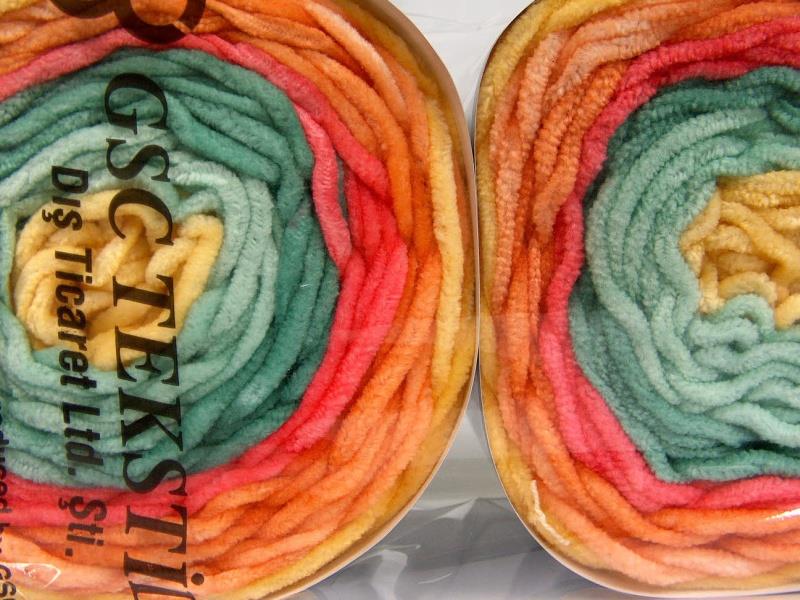 Cakes Chenille Orange, Yellow, Green Shades, Salmon