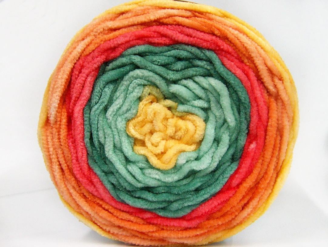 Cakes Chenille Orange, Yellow, Green Shades, Salmon