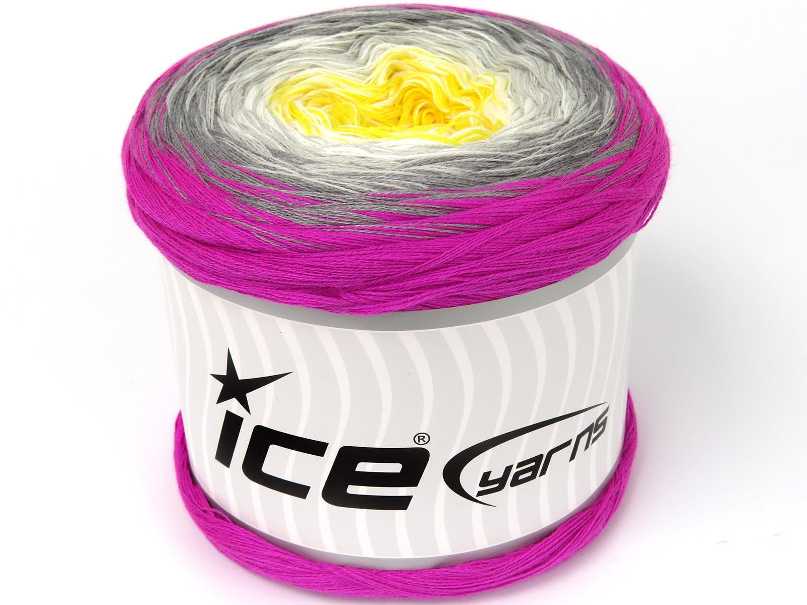 Cakes Cotton Fine White, Yellow, Fuchsia, Grey Shades