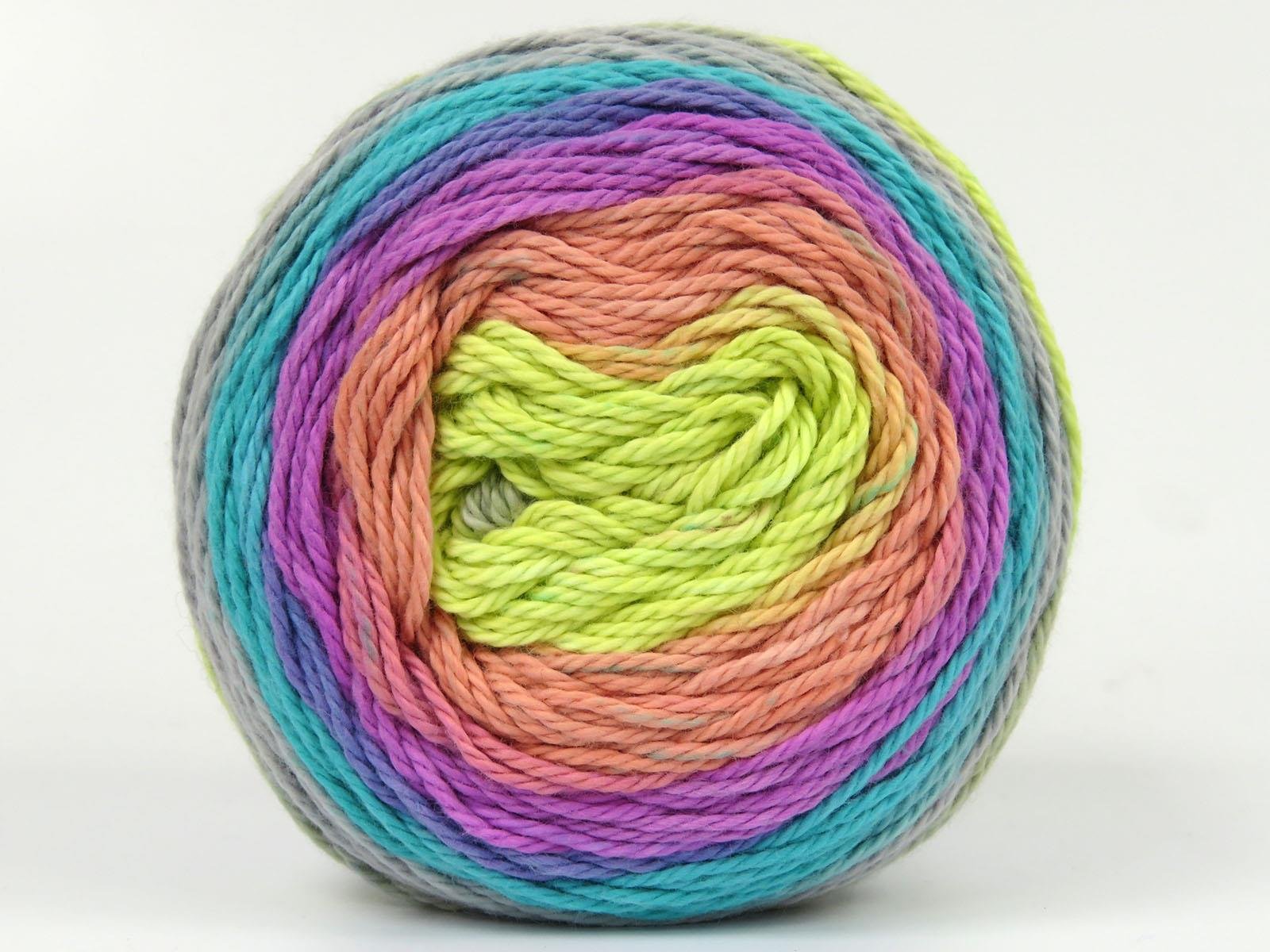 Cakes Cotton Royal Lilac, Yellow, Grey, Light Green, Salmon Shades