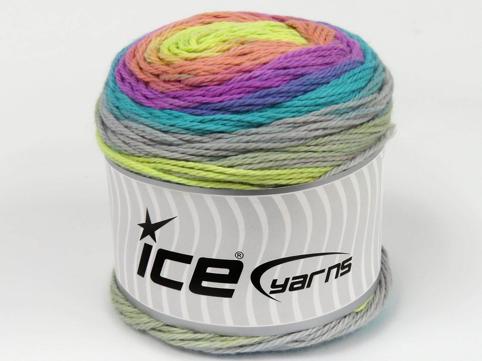 Cakes Cotton Royal Lilac, Yellow, Grey, Light Green, Salmon Shades