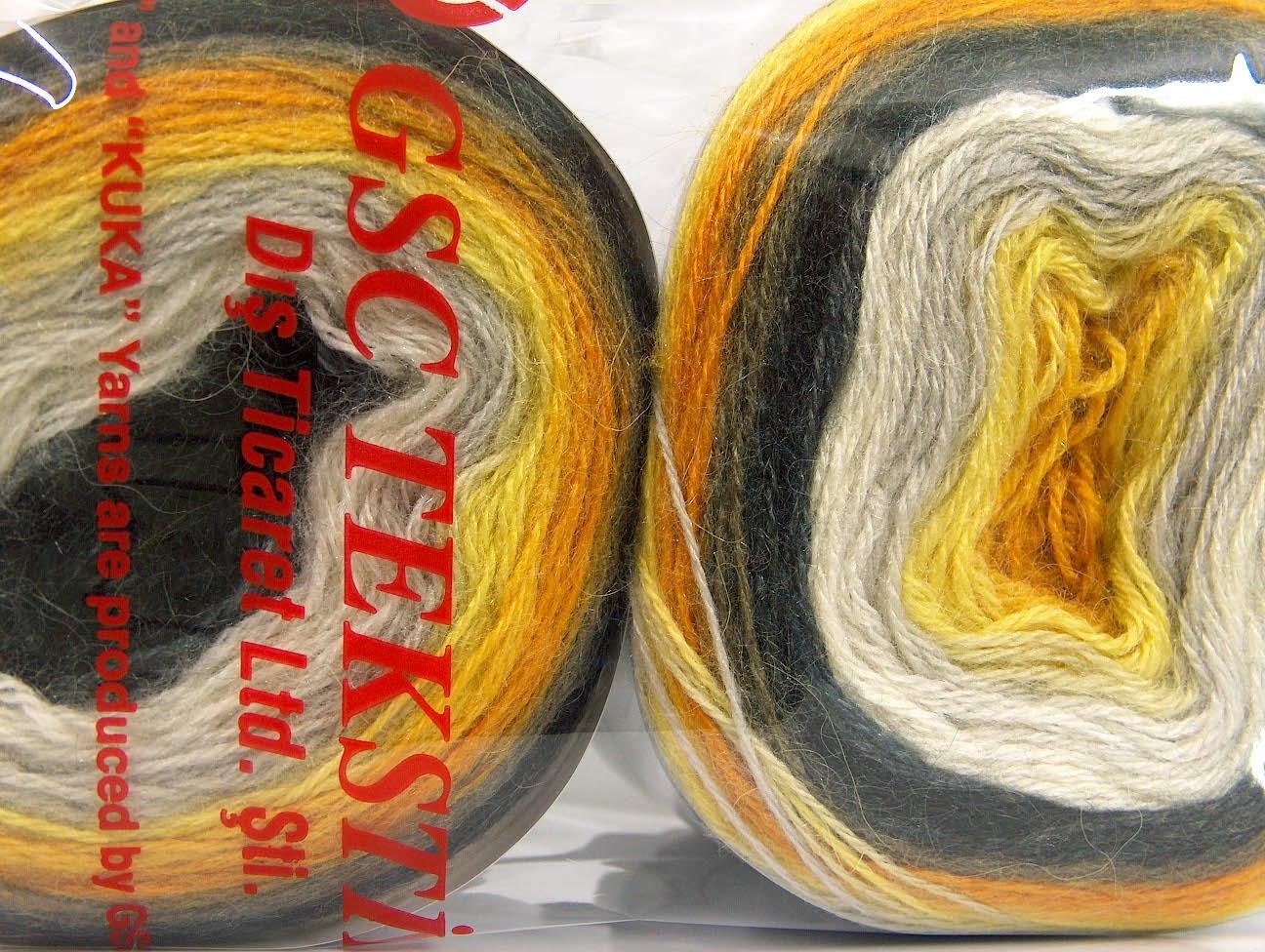Cakes Mohair Black, White, Yellow, Gold, Camel