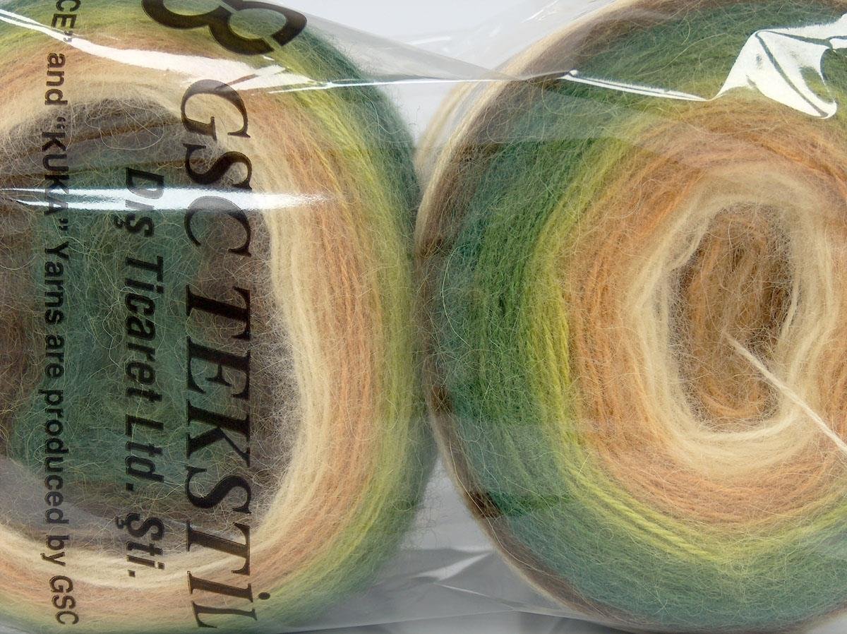 Cakes Mohair Brown, Green Shades, Cream Shades