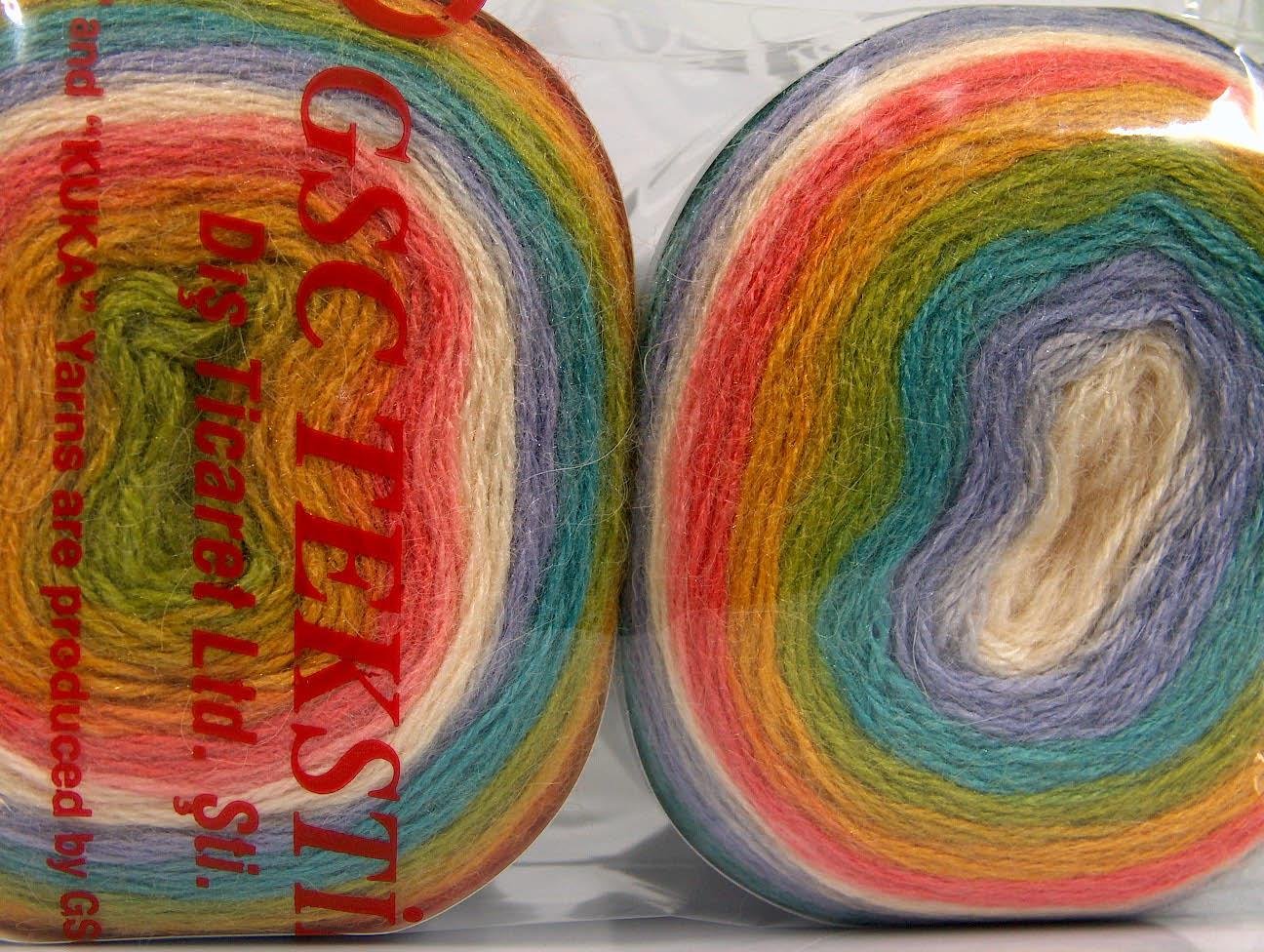 Cakes Mohair Green, Lilac, Cream, Turquoise, Gold, Salmon