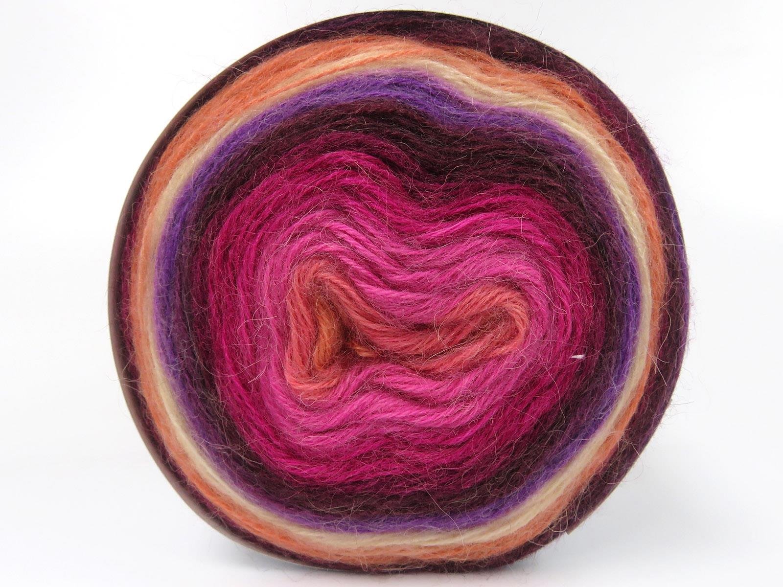 Cakes Mohair Purple, Cream, Orange, Pink Shades