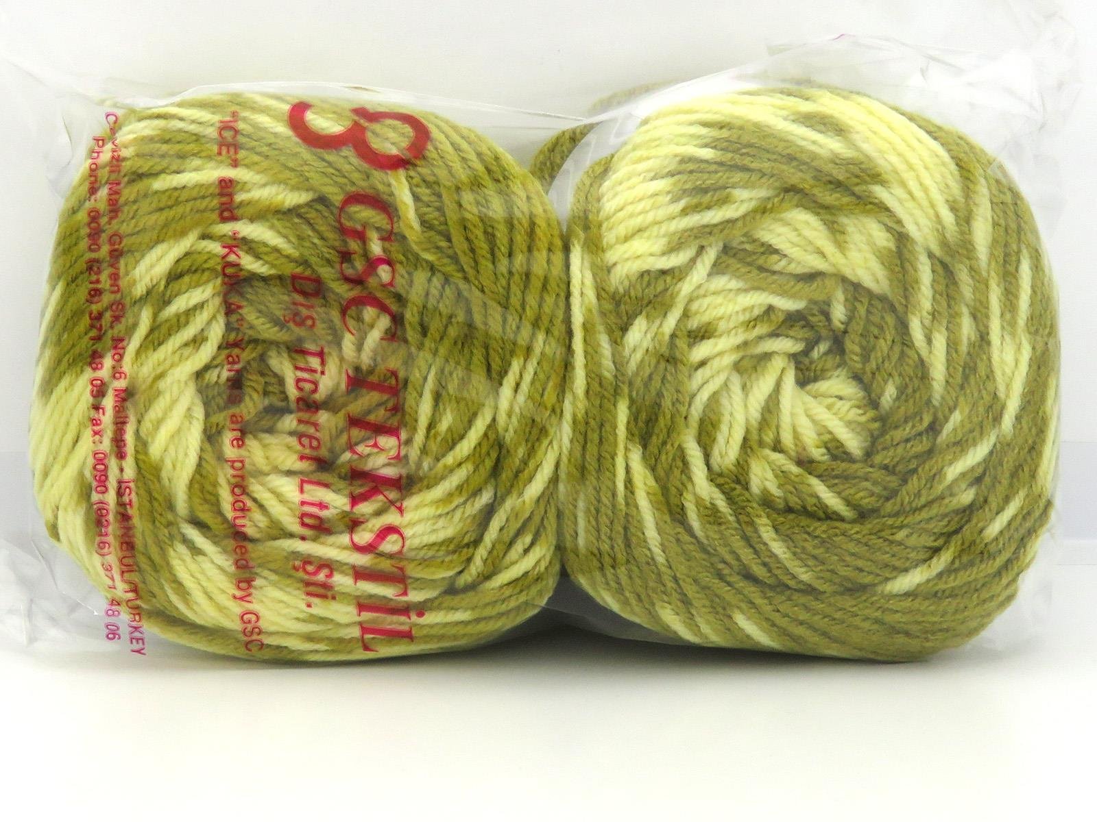 Cakes Wool Design Yellow, Olive Light Green
