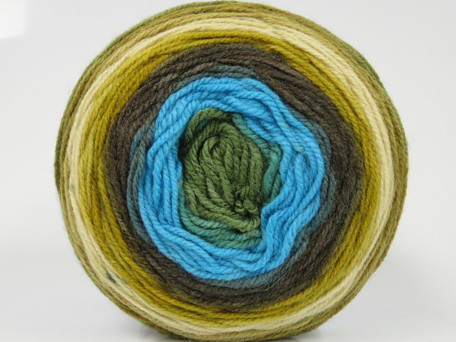 Cakes Wool DK Brown, Green, Turquoise, Beige, Khaki Shades