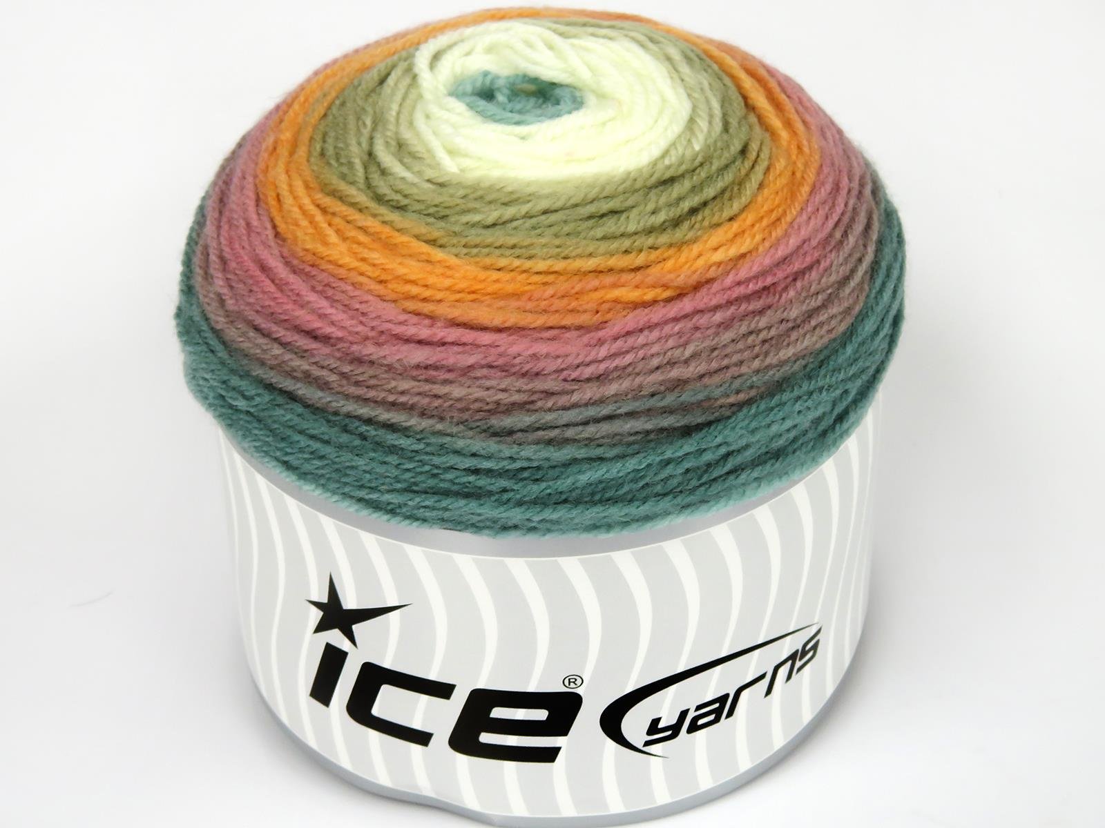 Cakes Wool DK Green, Cream, Orange, Camel, Pink Shades