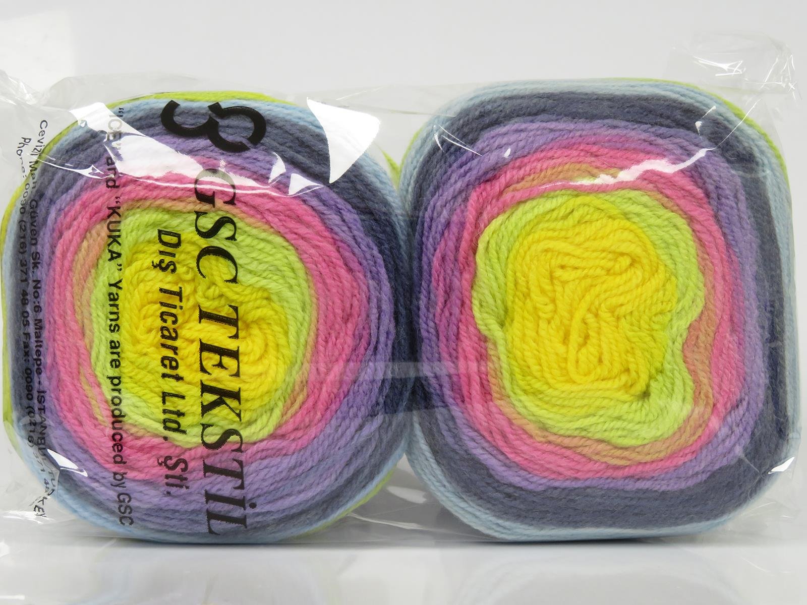 Cakes Wool DK Green, Pink, Lilac, Yellow, Blue Shades
