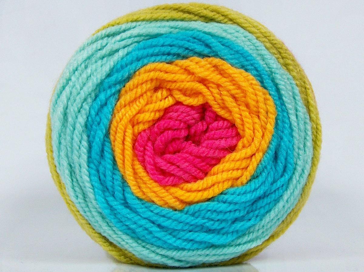 Cakes Wool Pink, Turquoise, Yellow, Mint Light Green