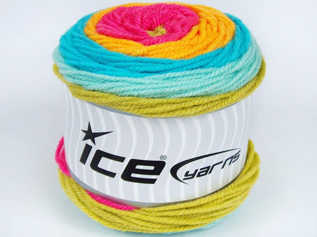 Cakes Wool Pink, Turquoise, Yellow, Mint Light Green