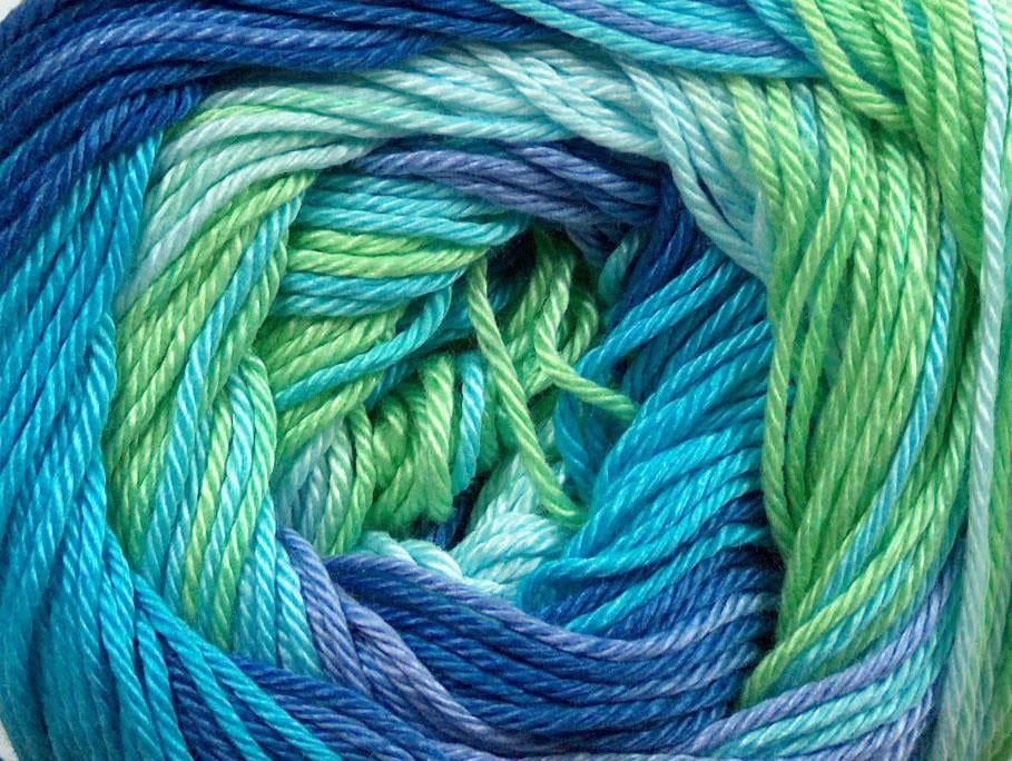 Camilla Cotton Magic Green, Lilac, Turquoise, Blue Shades