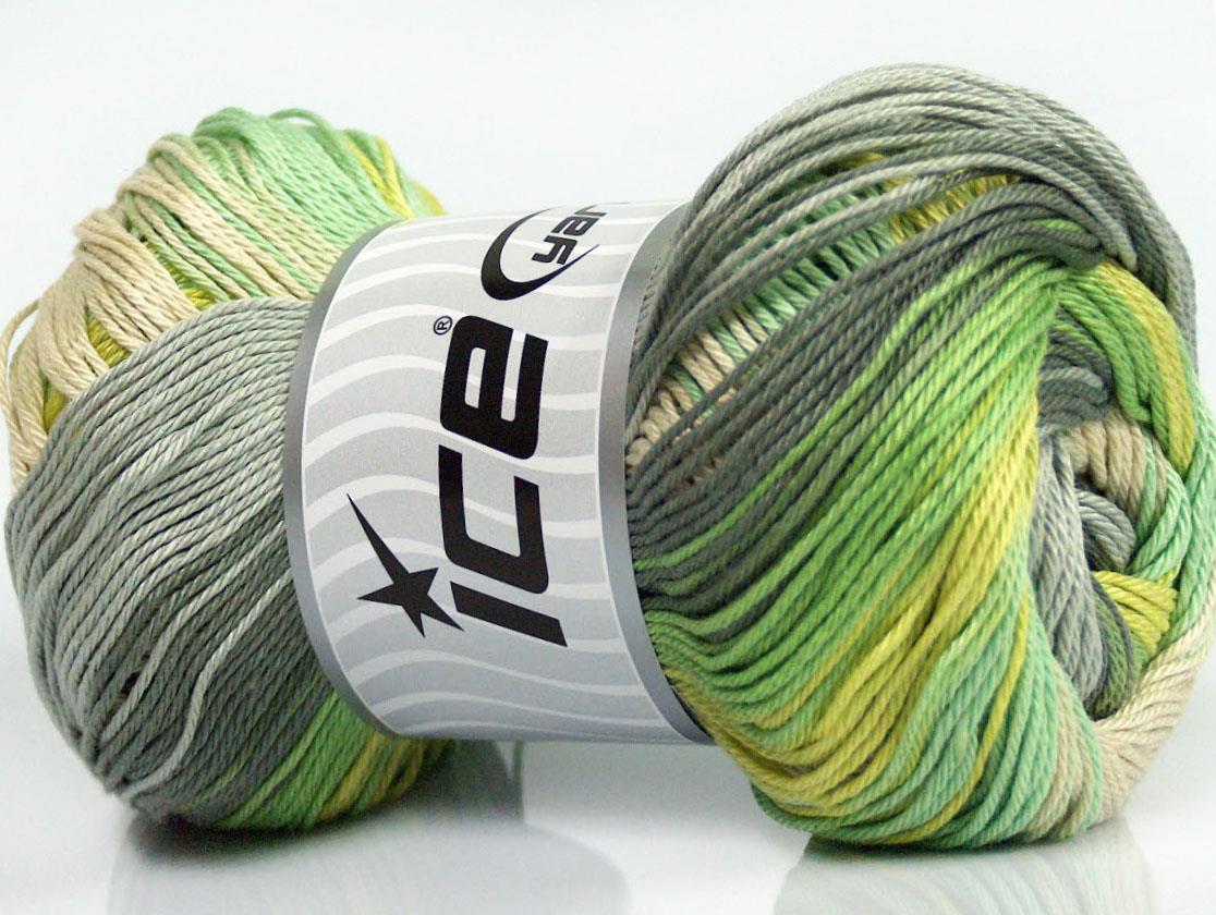 Camilla Cotton Magic Green Shades, Beige, Grey Shades