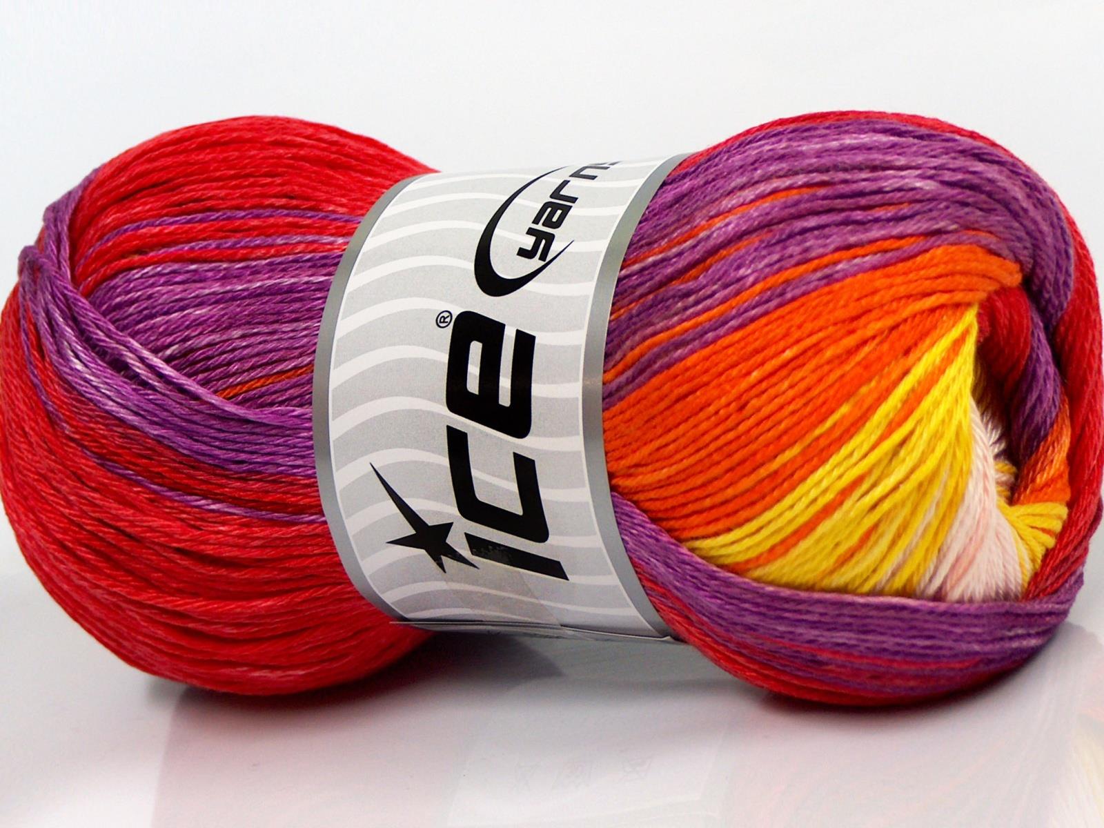 Camilla Cotton Magic Purple, Red, Orange, Yellow, Light Pink