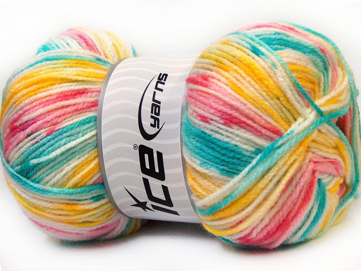 Candy Baby Pink, White, Turquoise, Yellow