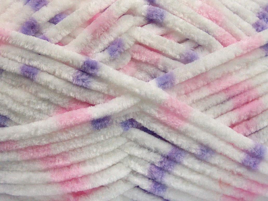 Chenille Baby Colors Pink, White, Lilac