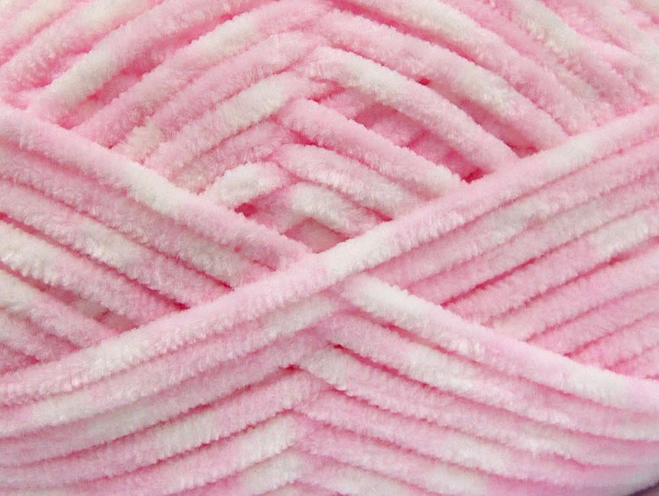 Chenille Baby Colors White, Light Pink