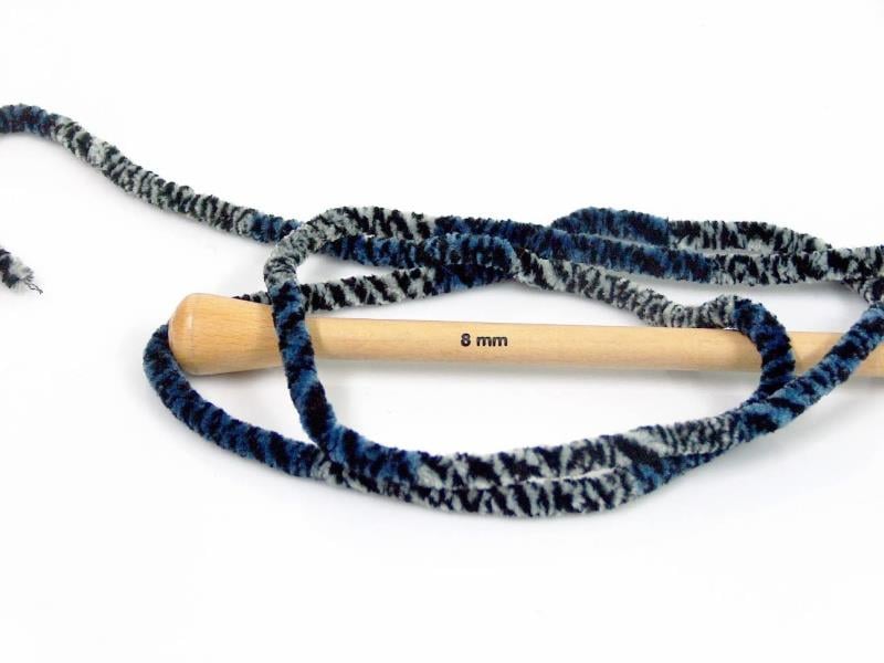 Chenille Safari Black, Blue, Grey