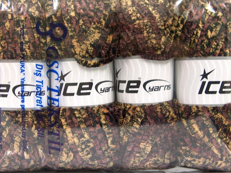 Chenille Safari Black, Gold, Maroon