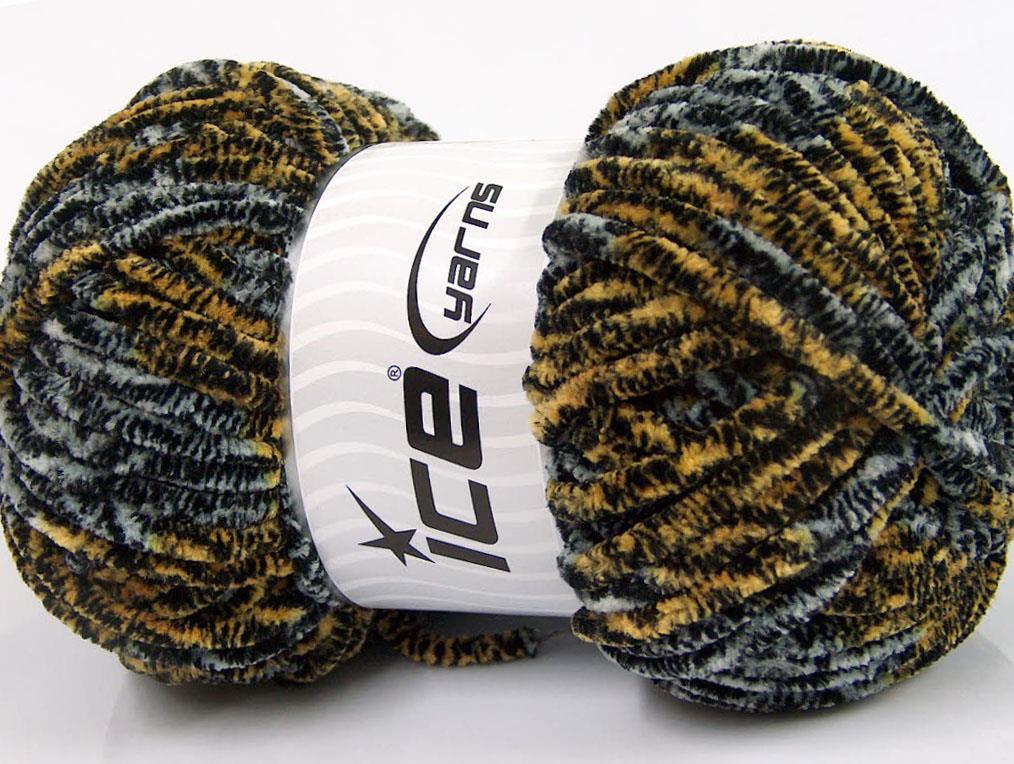 Chenille Safari Black, Yellow, Grey