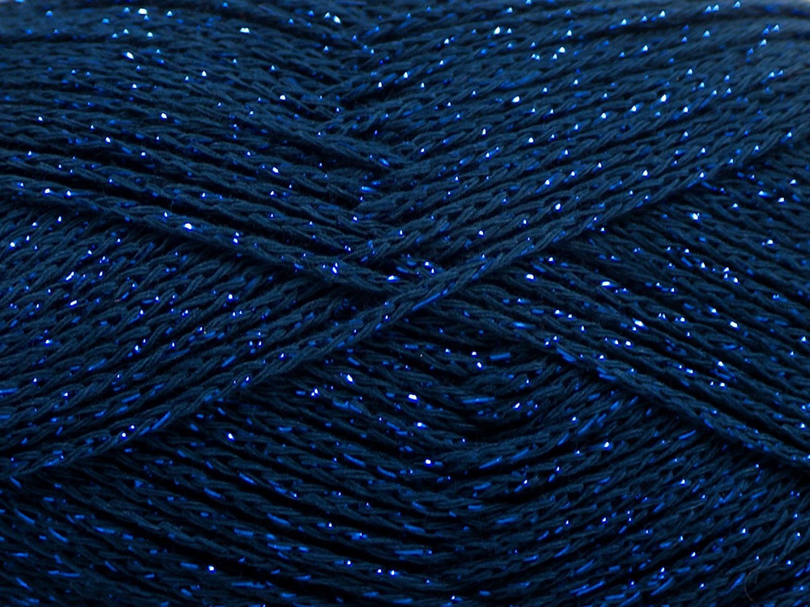 Elegant Metallic Cotton Dark Navy