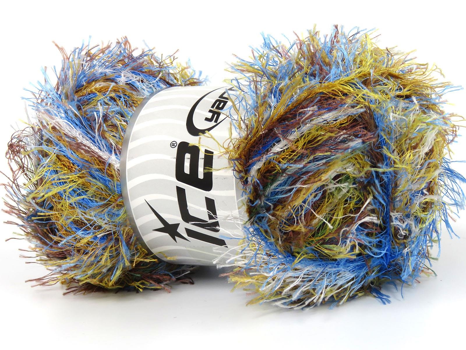 Eyelash Rainbow Brown, Blue, White, Yellow