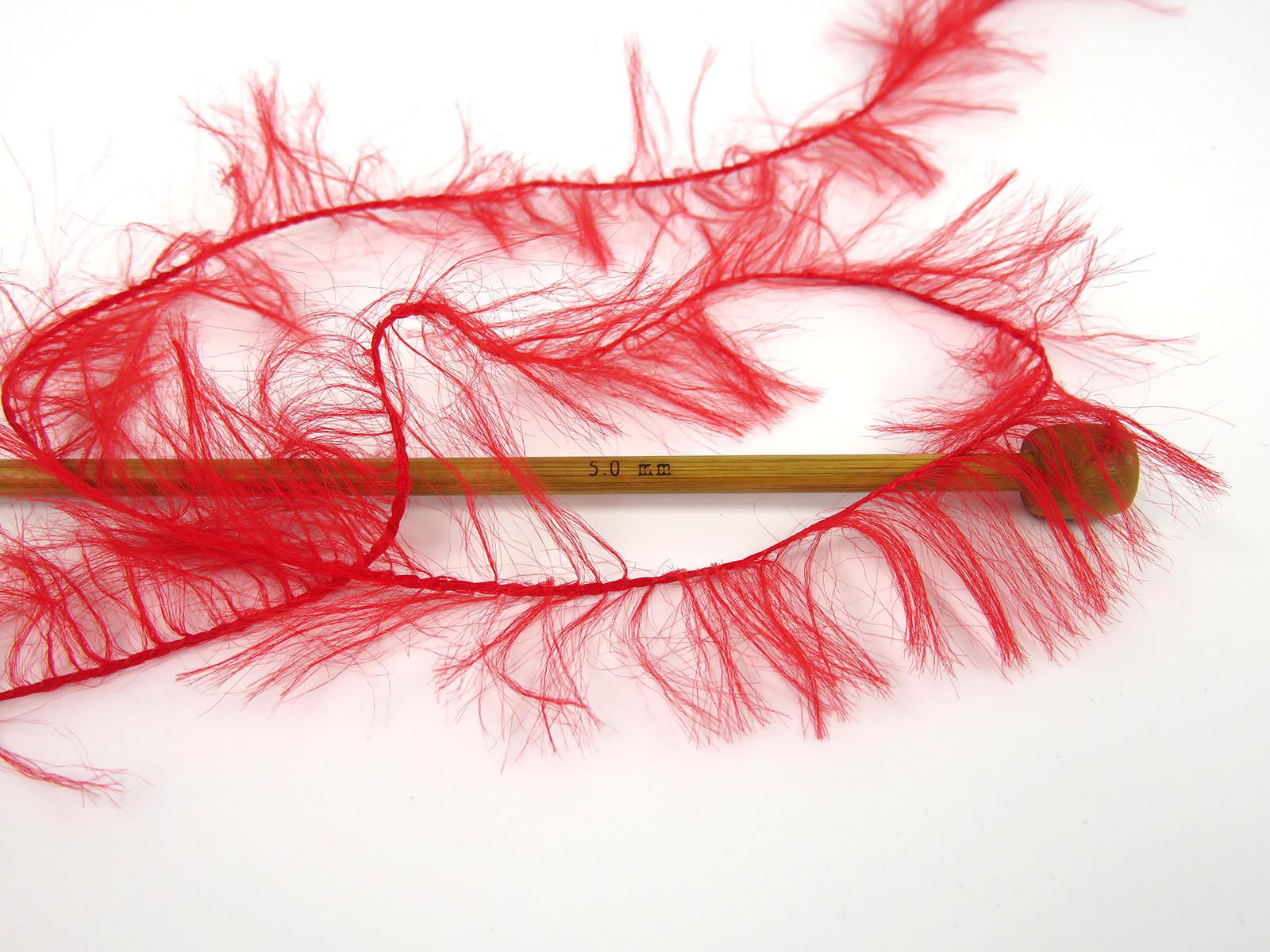 Faux Feather Red