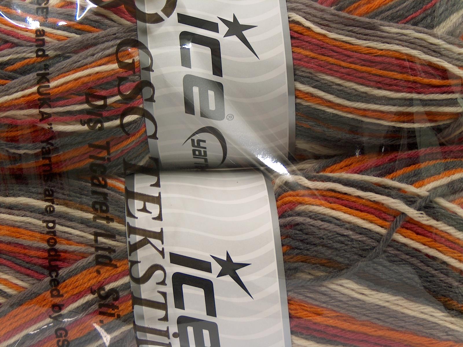 Glamor Sock Red, Cream, Orange, Grey Shades