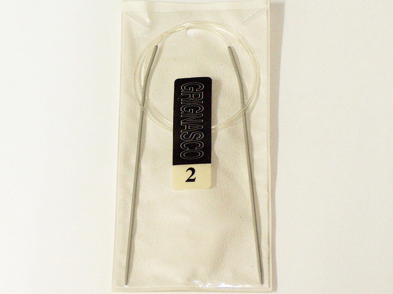 Grignasco Aluminum Circular Knitting Needles . 80 cm - Size: 2 mm (US 0)