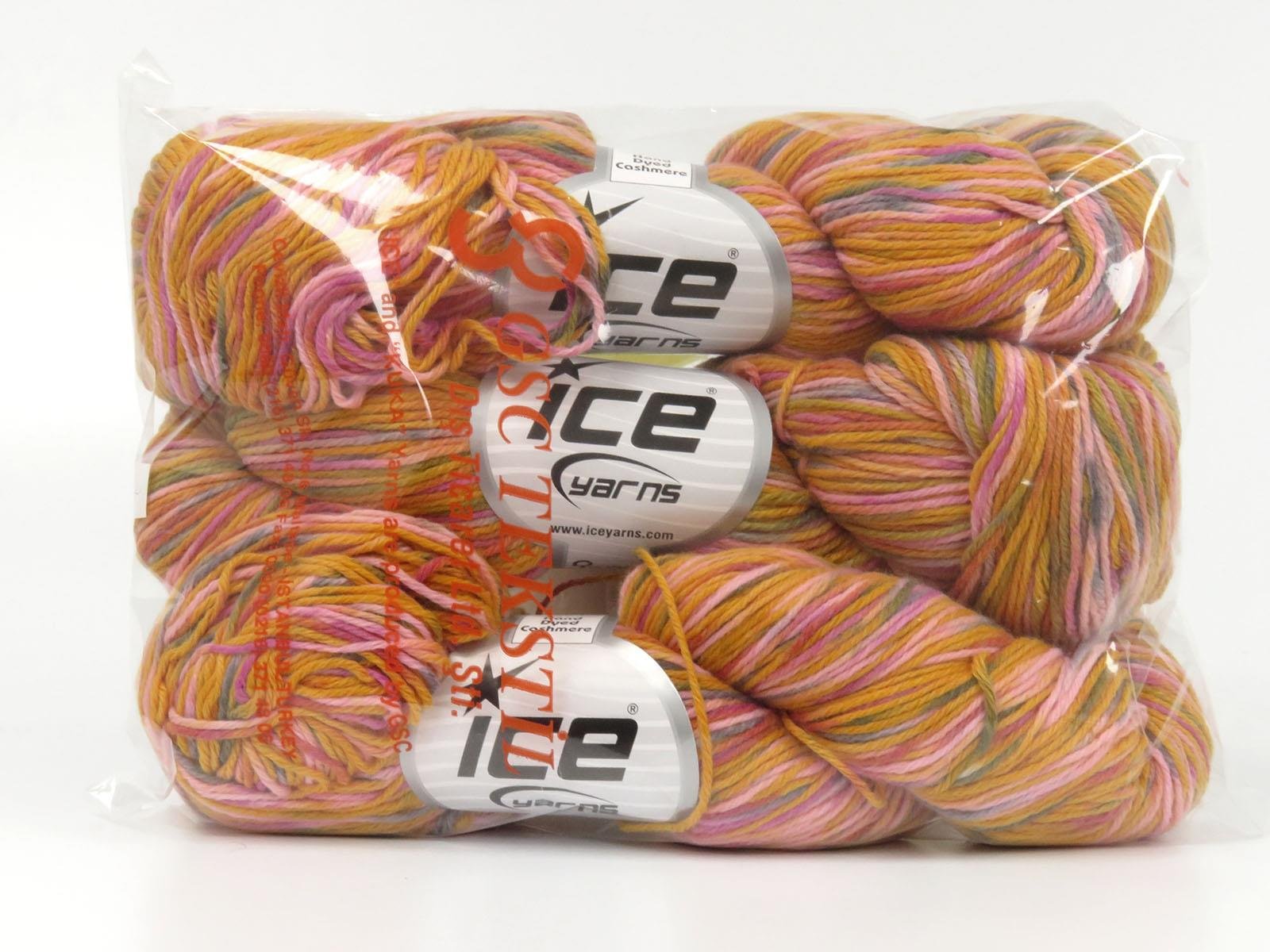 Hand Dyed Cashmere Pink Shades, Orange Shades, Grey Shades