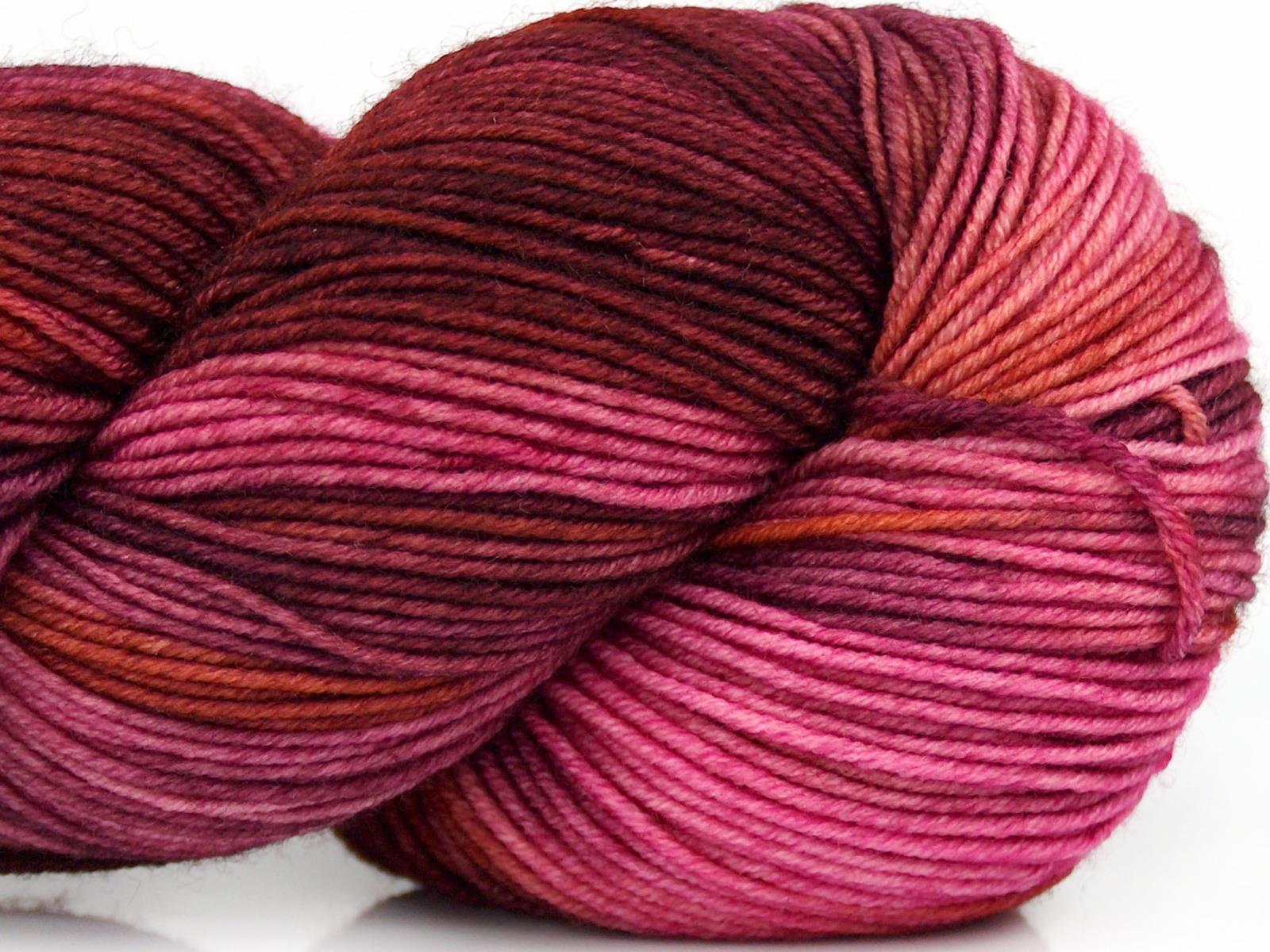 Hand Dyed Sock Merino Copper, Purple Shades