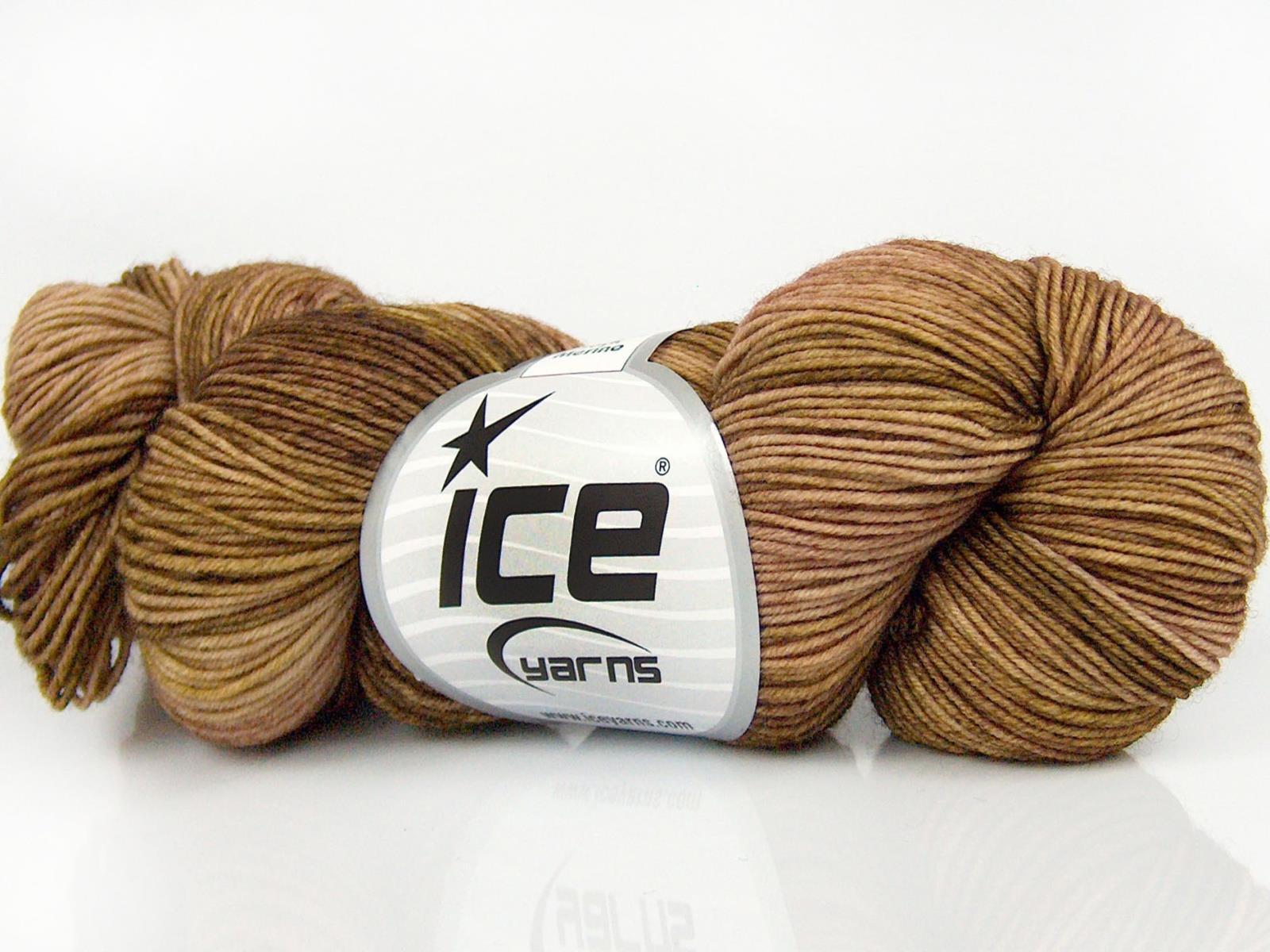 Hand Dyed Sock Merino Khaki, Beige Shades