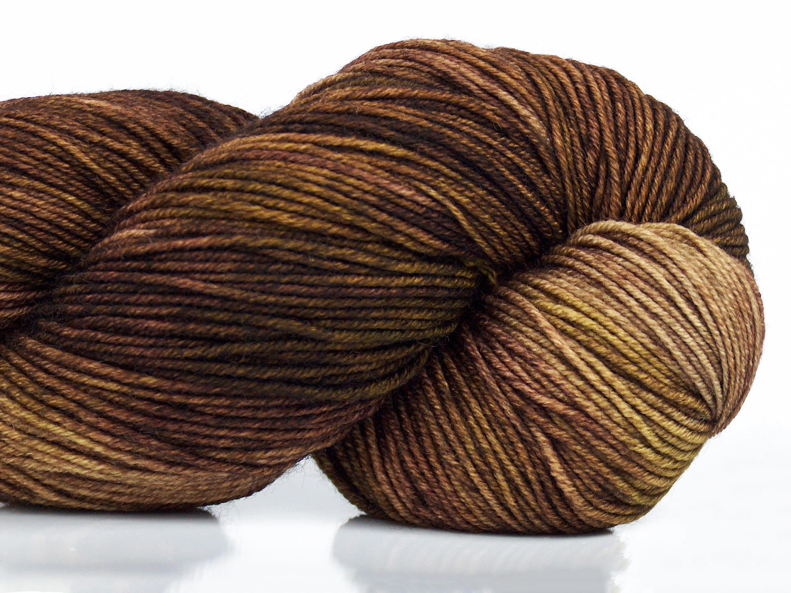 Hand Dyed Sock Merino Khaki Shades